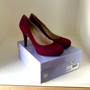 Marc Fisher maroon suede heels